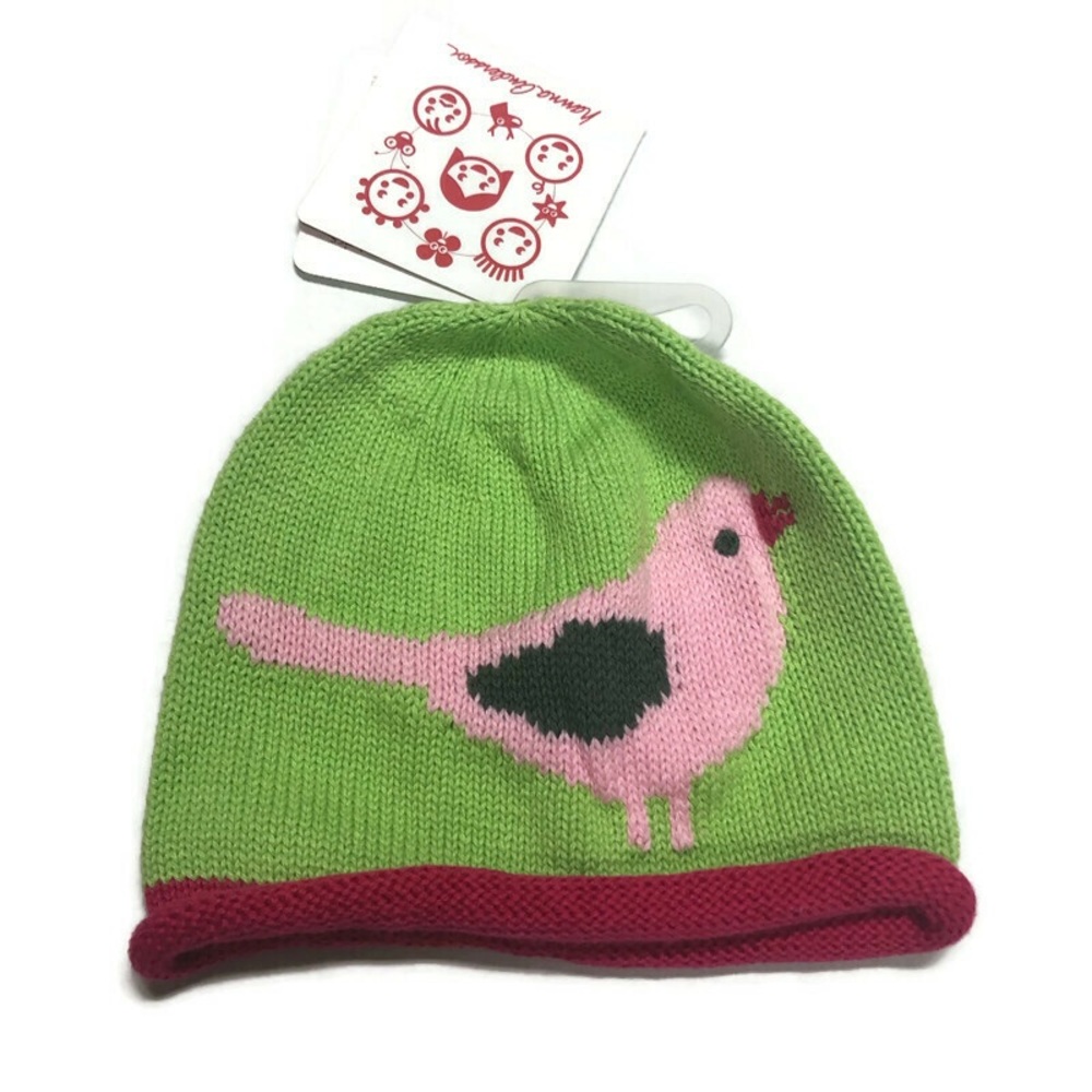 Hanna Andersson infant knit bird beanie hat NWT